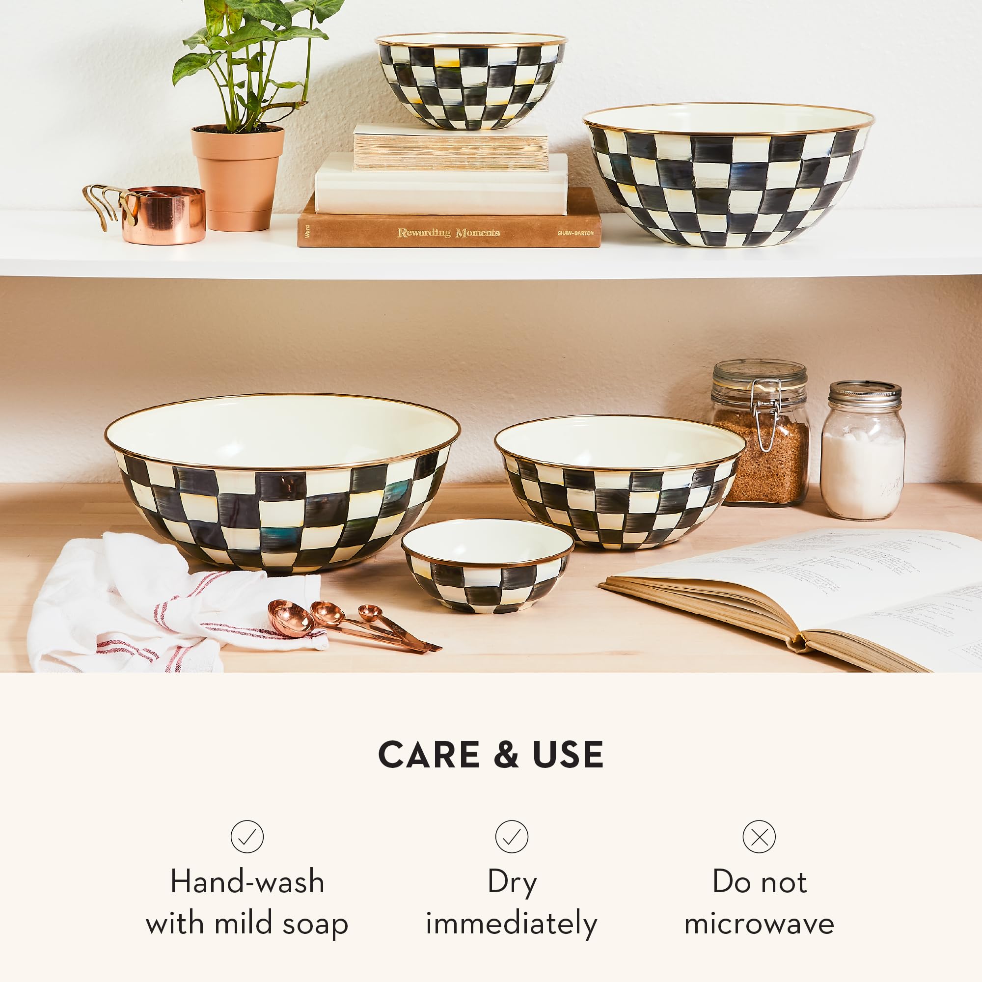 Amazon.com: MACKENZIE-CHILDS Enamel Everyday Bowl, Serving Bowl
